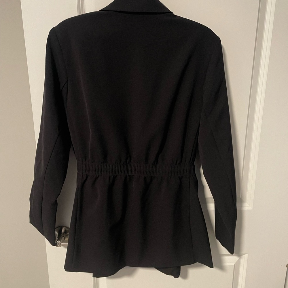 Athleta Black Tailored Blazer with Peplum Silhouette